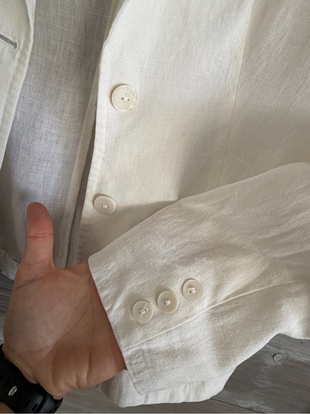 White 100% Italian Linen Blazer Women’s M - Picture 7 of 10